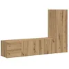 Image de vidaXL Meubles TV muraux 3 pcs chêne artisanal bois d'ingénierie, banc TV, meuble hifi, centre de divertissement, buffet TV, meuble multimédia