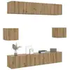 Image de vidaXL Ensemble de meuble TV mural 6 pcs chêne artisanal