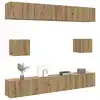 Image de vidaXL Ensemble de meuble TV mural 6 pcs chêne artisanal