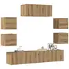 Image de vidaXL Ensemble de meuble TV mural 7 pcs chêne artisanal