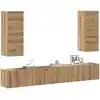 Image de vidaXL Ensemble de meuble TV mural 4 pcs chêne artisanal
