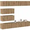 Image de vidaXL Ensemble de meuble TV mural 6 pcs chêne artisanal