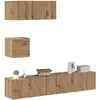 Image de vidaXL Ensemble de meuble TV mural 4 pcs chêne artisanal