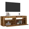Image de vidaXL Tables de chevet 2 pcs avec LED vieux bois 60x35x40 cm