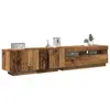 Image de vidaXL Meuble TV avec lumières LED vieux bois bois d'ingénierie