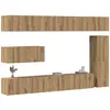 Image de vidaXL Ensemble de meuble TV mural 7 pcs chêne artisanal