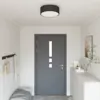 Image de vidaXL Lampe de plafond Noir 38 x 38 x 13,5 cm tissu