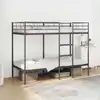 Image de vidaXL Lit superposé sans matelas noir 90x190 cm acier
