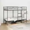 Image de vidaXL Lit superposé sans matelas noir 100x190 cm acier