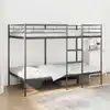 Image de vidaXL Lit superposé sans matelas noir 100x200 cm acier