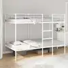 Image de vidaXL Lit superposé sans matelas blanc 100x200 cm acier