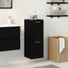 Image de vidaXL Cabinet de salle de bain avec porte Chêne noir 30 x 30 x 80 cm