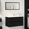 Image de vidaXL Meuble de Lavabo de Salle de Bain Chêne noir 80 x 38,5 x 45 cm