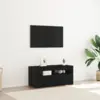 Image de vidaXL Meuble TV Chêne noir 90 x 35 x 40 cm Bois d'ingénierie