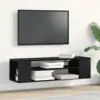 Image de vidaXL Meuble TV Chêne noir 100 x 30 x 26,5 cm Bois d'ingénierie