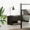 Image de vidaXL Cabinet de chevet Chêne noir 46 x 30 x 30 cm Bois d'ingénierie