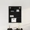 Image de vidaXL Armoire murale suspendue Chêne noir 69,5 x 32,5 x 90 cm