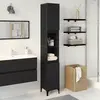 Image de vidaXL Cabinet de salle de bain avec porte Chêne noir 30 x 30 x 190 cm