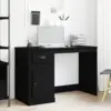 Image de vidaXL Bureau avec porte Chêne noir 50 x 115 x 75 cm Bois d'ingénierie