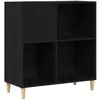 Image de vidaXL Platenkast met plank Zwart Eiken 84,5 x 38 x 89 cm Bewerkt hout