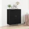 Image de vidaXL Buffet Chêne noir 69,5 x 34 x 90 cm Bois d'ingénierie