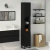 Image de vidaXL Cabinet de salle de bain avec porte Chêne noir 30 x 30 x 190 cm
