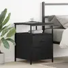 Image de vidaXL Cabinet de chevet avec tiroir Chêne noir 34 x 35,5 x 50 cm