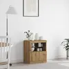 Image de vidaXL Buffet LED Marron 60,5 x 37 x 67 cm Bois d'ingénierie