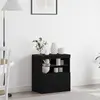 Image de vidaXL Buffet LED Noir 60,5 x 37 x 67 cm Bois d'ingénierie