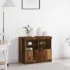 Image de vidaXL Buffet LED Marron 81 x 37 x 66,5 cm Bois d'ingénierie