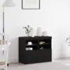 Image de vidaXL Buffet LED Noir 81 x 37 x 66,5 cm Bois d'ingénierie