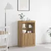 Image de vidaXL Buffet LED Marron 60 x 37 x 100 cm Bois d'ingénierie