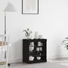Image de vidaXL Buffet LED Chêne noir 60,5 x 37 x 67 cm Bois d'ingénierie