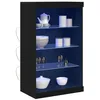 Image de vidaXL Buffet LED Chêne noir 60,5 x 37 x 100 cm Bois d'ingénierie