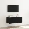 Image de vidaXL Meuble TV mural Chêne noir 80 x 35 x 31 cm Bois d'ingénierie