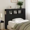 Image de vidaXL Tête de lit LED avec étagère Chêne noir 120 x 18,5 x 103,5 cm
