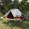 Image de vidaXL Tente Tipi familiale Tipi Gris et orange 680 x 430 x 270 cm