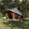 Image de vidaXL Tente Tipi familiale Tipi Gris et orange 508 x 470 x 300 cm