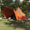 Image de vidaXL Tente Tipi avec toit Gris et orange 510 x 690 x 330 cm taffetas