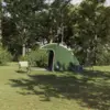Image de vidaXL Tente Cabane avec toit Vert 370 x 230 x 185 cm taffetas