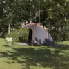 Image de vidaXL Tente Cabane Gris et orange 370 x 230 x 185 cm taffetas