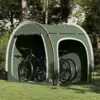 Image de vidaXL Tente de rangement pour vélos avec toit Vert 218 x 156 x 180 cm