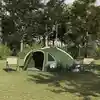 Image de vidaXL Tente Dôme 4 personne 308 x 268 x 130 cm Vert taffetas