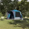 Image de vidaXL Tente de camping Cabane Bleu 420 x 420 x 227 cm Polyester
