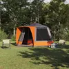 Image de vidaXL Tente de camping Gris et orange 420 x 420 x 227 cm Polyester