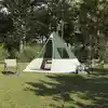 Image de vidaXL Tente Tipi avec toit Vert 383 x 338 x 217 cm taffetas