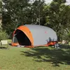 Image de vidaXL Tente Tunnel Gris et orange 410 x 285 x 198 cm taffetas