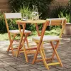 Image de vidaXL Ensemble de salle à manger pour jardin 3 pc Huile Naturelle