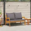 Image de vidaXL Banc de jardin avec coussin Huile Naturelle 115 x 65 x 71 cm