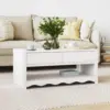 Image de vidaXL Table basse Drammen Blanc 99 x 55 x 45 cm Bois de pin massif
